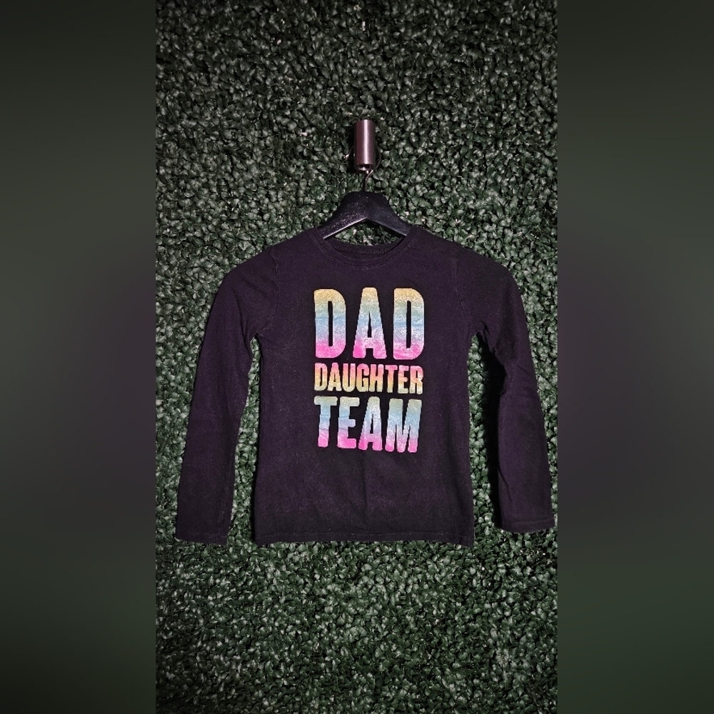 Kids 'Dad Daughter Team' Black Long Sleeve Shirt